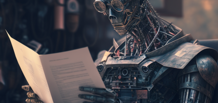 an AI robot reading a CV